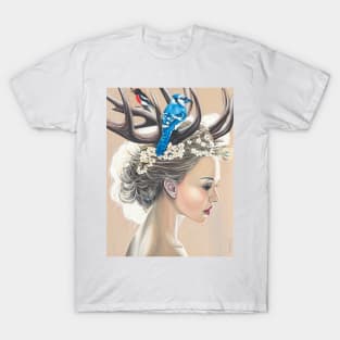 Surreal painting of woman poised in reflection of choice T-Shirt